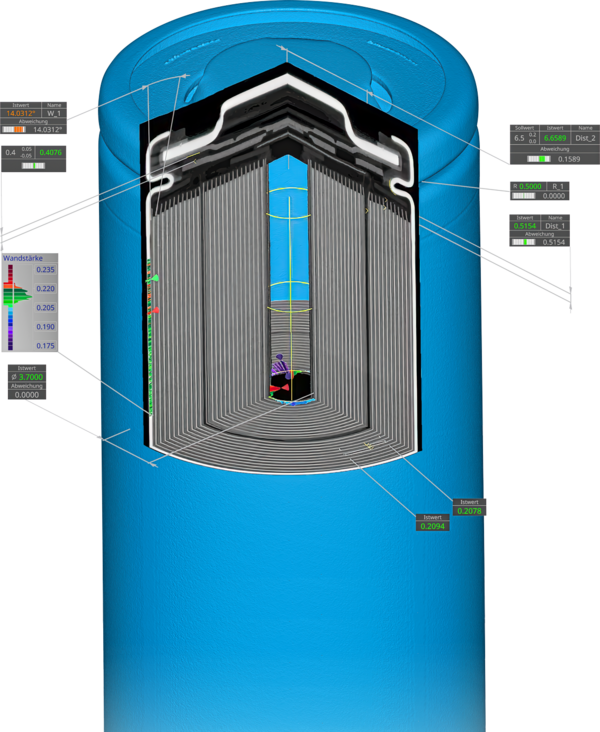 Measurement of battery cells with TomoScope® S Plus